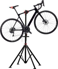 ACAZA Fiets Bevestigingsstandaard Met Snelsluiting, Gereedschapshouder En Stuurhouder, Lichte En Draagbare Reparatie Standaard Voor Fietsen, Zwart Statief