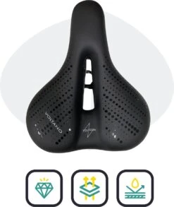 Voltano Dames Fietszadel - Zwart - Uitsparing - Waterdicht - Elastomeer Vering - Gratis Zadelstrop -Fietsuitrusting Winkel 1012x1200 7