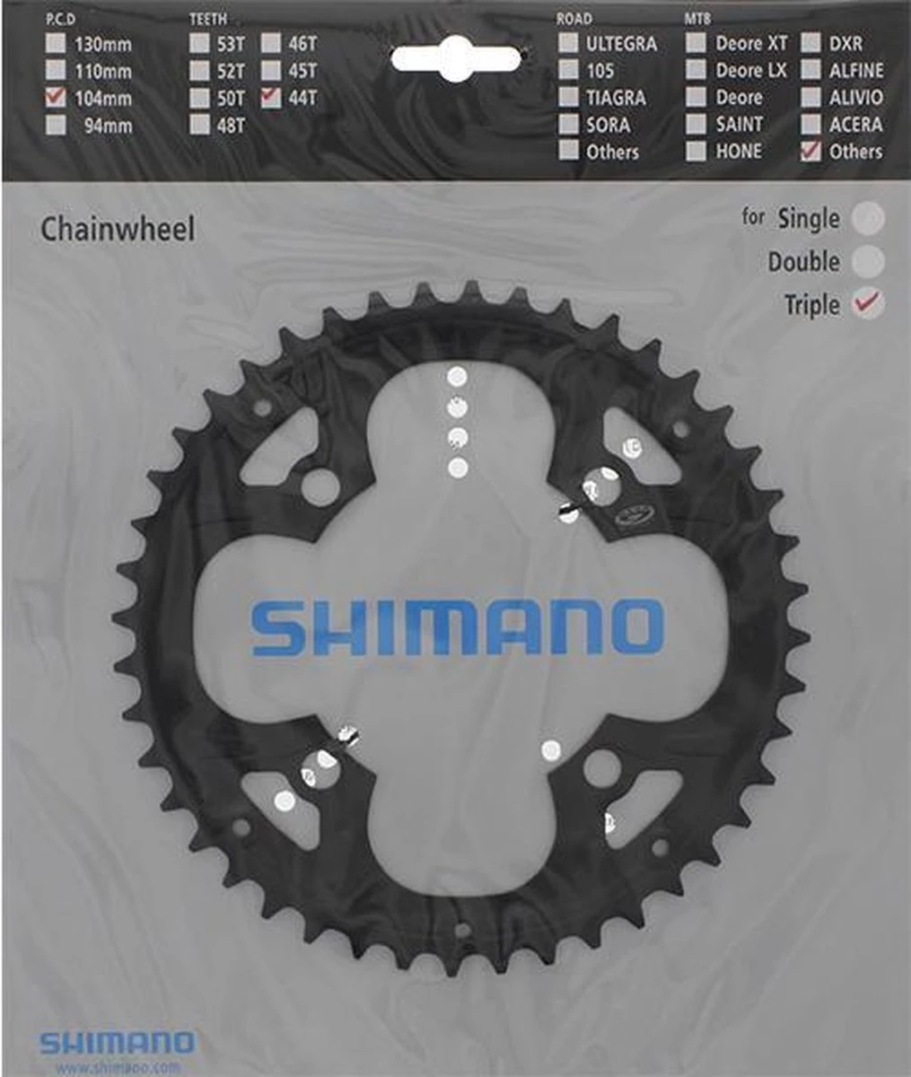Kettingblad 44T Shimano Deore FC-M480 - Zwart 8 Kettingblad 44T Shimano Deore FC-M480 - Zwart - Afbeelding 6