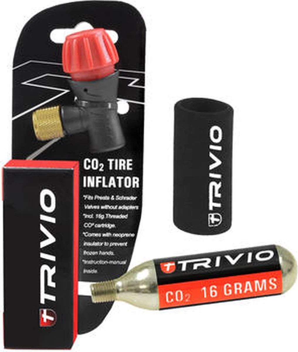 Trivio - CO2 Adapter + CO2 Patroon 16 Gram + Neoprene Huls 4 Trivio - CO2 Adapter + CO2 Patroon 16 Gram + Neoprene Huls - Afbeelding 2