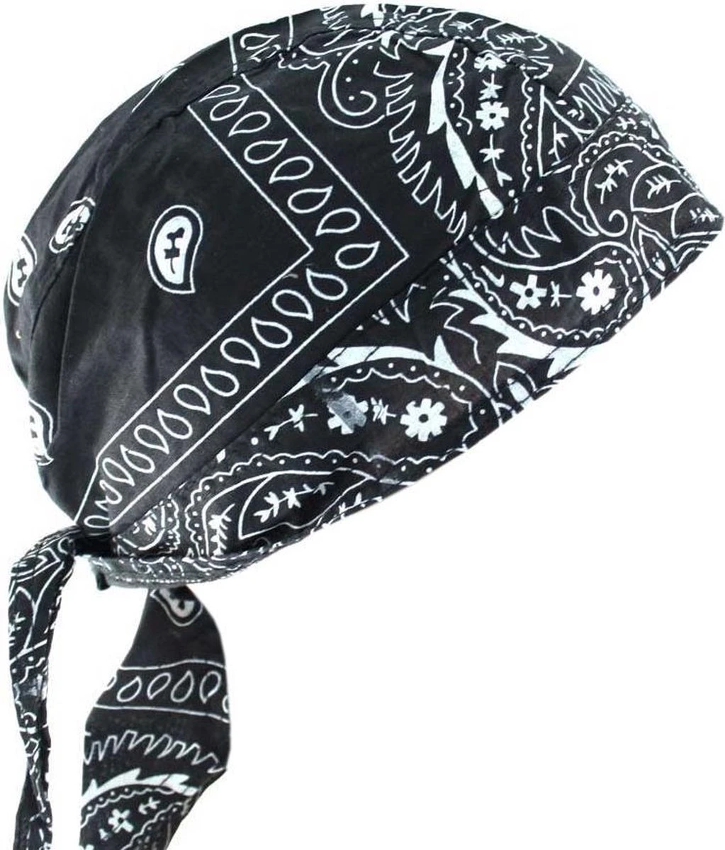 Zwart/witte Paisley Bandana Hoofdaccessoire - Zac's Alter Ego 3 Zwart/witte Paisley Bandana Hoofdaccessoire - Zac's Alter Ego