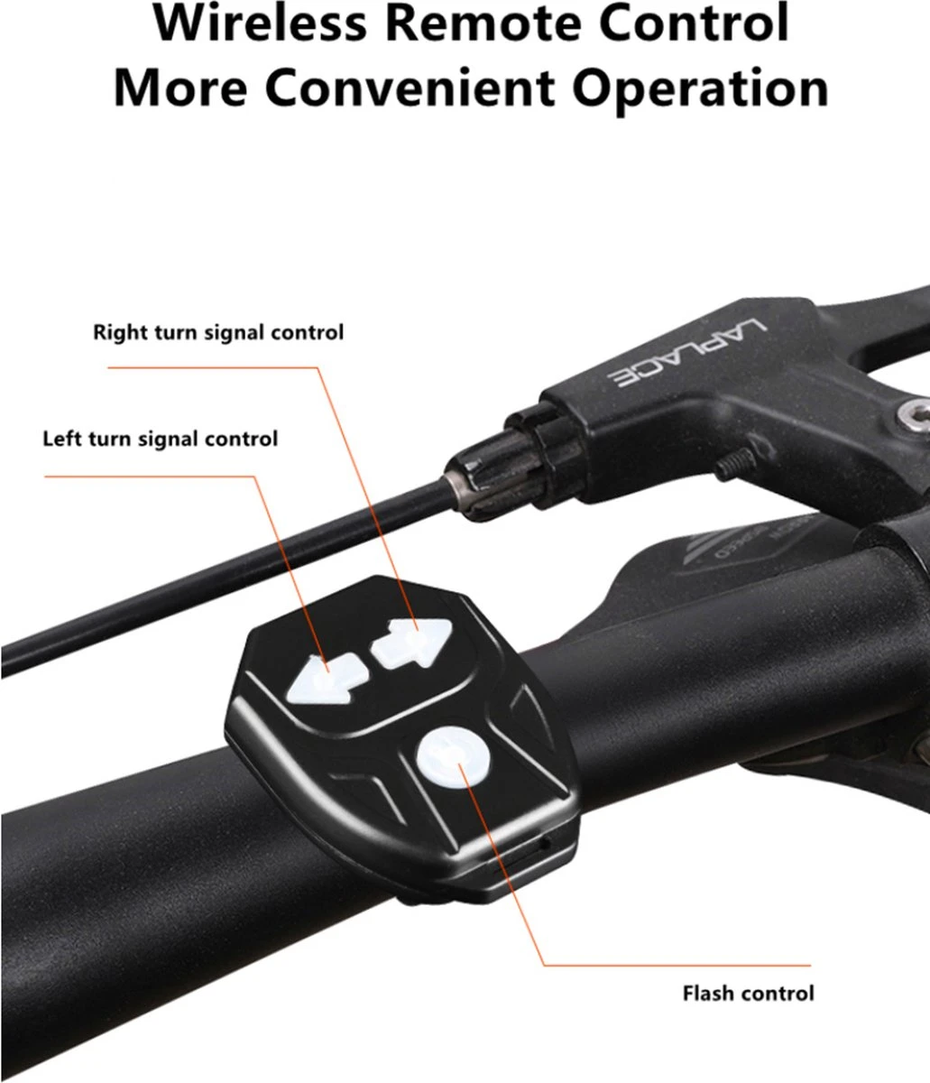 GoShops FY-1820 - Richtingaanwijzer Fiets - Knipperlichting - Fietsverlichting - LED - USB Oplaadbaar - Waterbestendig - Afstandsbediening - Draadloos - Verstelbaar - Achterlicht Fiets 6 GoShops FY-1820 - Richtingaanwijzer Fiets - Knipperlichting - Fietsverlichting - LED - USB Oplaadbaar - Waterbestendig - Afstandsbediening - Draadloos - Verstelbaar - Achterlicht Fiets - Afbeelding 4