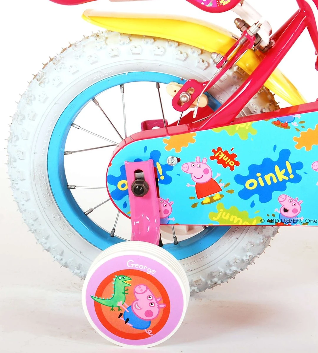 Volare Peppa Pig Kinderfiets - Meisjes - 12 Inch - Roze - 2 Handremmen 8 Volare Peppa Pig Kinderfiets - Meisjes - 12 Inch - Roze - 2 Handremmen - Afbeelding 6