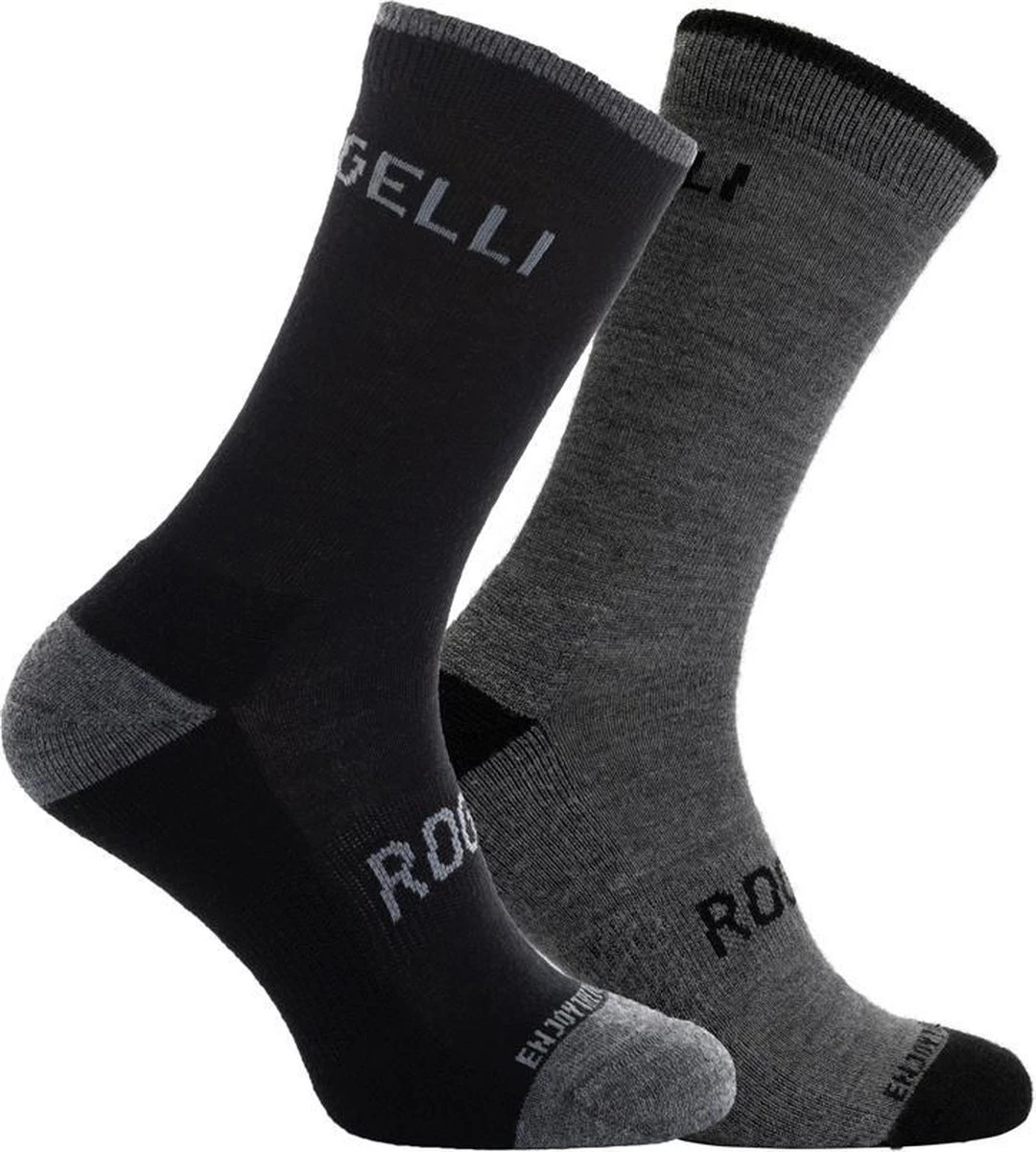 Rogelli Wintersok Merino Wool 2-pack - Grijs & Zwart - Maat 40-43 3 Rogelli Wintersok Merino Wool 2-pack - Grijs & Zwart - Maat 40-43