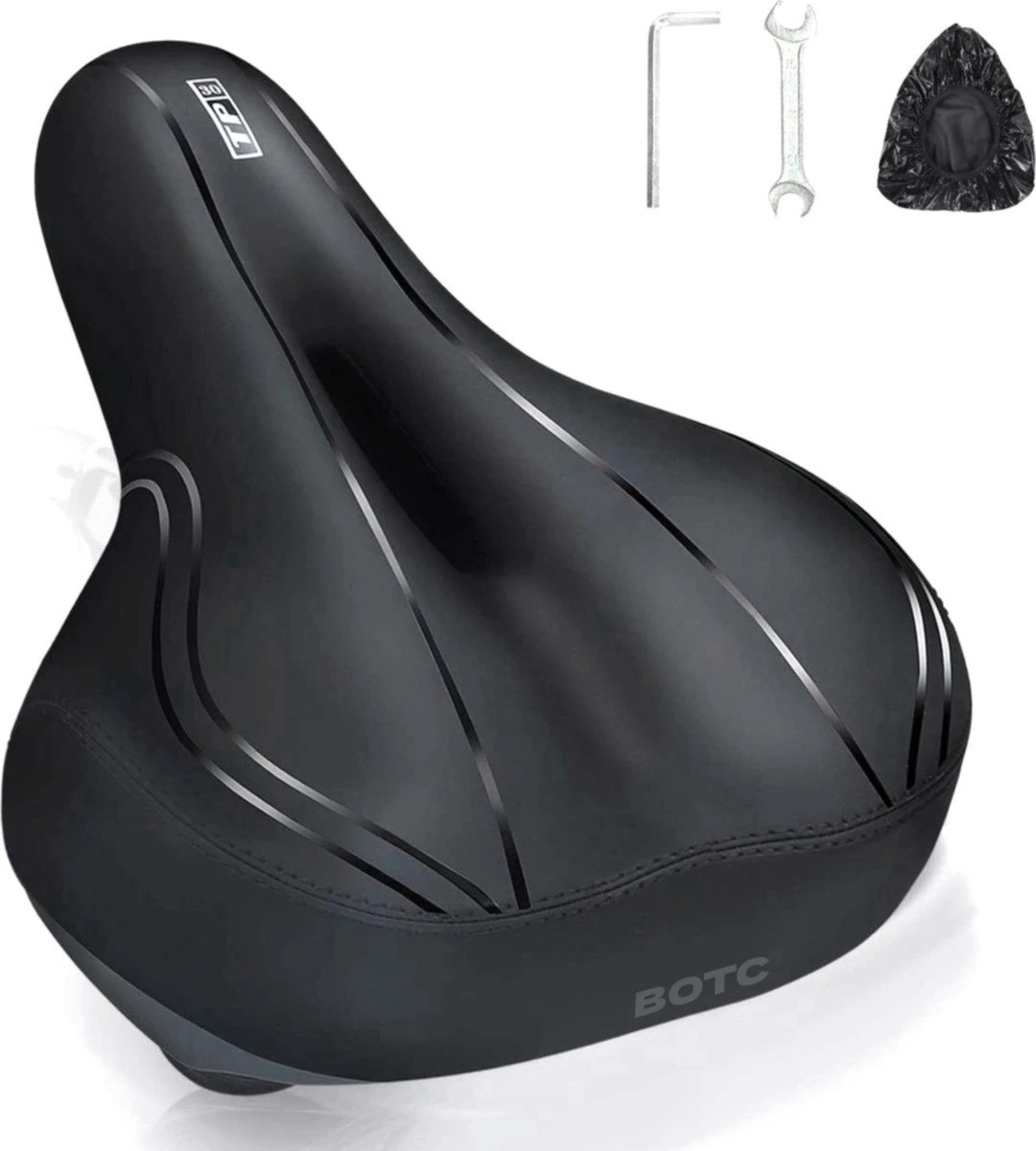 BOTC Fietszadel - Unisex - Extra Comfortabel - Inclusief Waterdichte Zadelhoes - Ventilerend 3 BOTC Fietszadel - Unisex - Extra Comfortabel - Inclusief Waterdichte Zadelhoes - Ventilerend