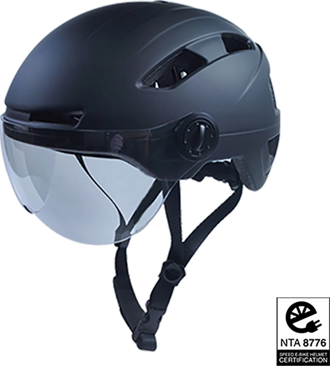 Lightyourbike ROADSTER ® Speed Pedelec Helm Met Vizier & Verlichting - NTA 8776 - Helm Snorscooter - Helm Speed Pedelec - Zwart 4 Lightyourbike ROADSTER ® Speed Pedelec Helm Met Vizier & Verlichting - NTA 8776 - Helm Snorscooter - Helm Speed Pedelec - Zwart - Afbeelding 2