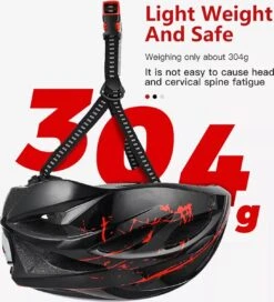 Zacro Fietshelm - Met Bril En Waarschuwingslampje - Nacht Veiligheidshelmen Fietshelm - Verstelbaar - Voor Volwassenen, MTB, Stadsfietsen - Rood En Zwart -Fietsuitrusting Winkel 1091x1200 1