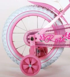 Volare Rose Kinderfiets - Meisjes - 14 Inch - Roze Wit - 95% Afgemonteerd -Fietsuitrusting Winkel 1092x1200