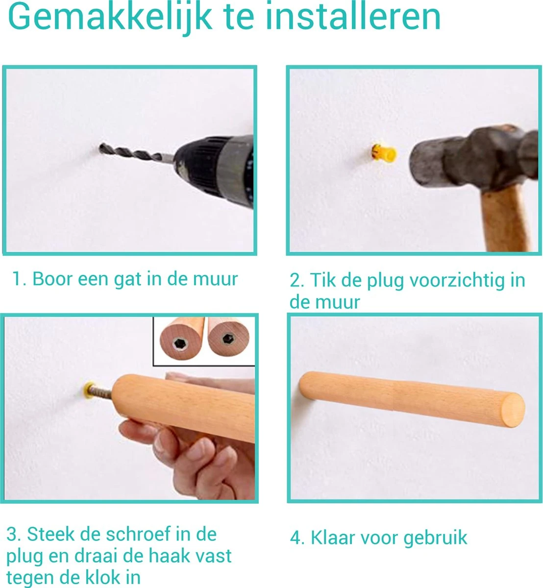 Fiets Ophangsysteem Van Massief Beukenhout | 2 Stuks | 32cm | Ophangbeugel | Muurbeugel Fiets | &ERGY 7 Fiets Ophangsysteem Van Massief Beukenhout | 2 Stuks | 32cm | Ophangbeugel | Muurbeugel Fiets | &ERGY - Afbeelding 5