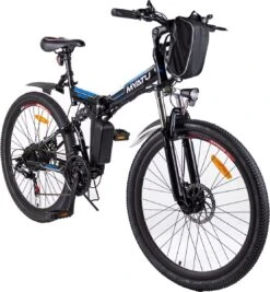 Myatu E-Bike 26-inch E-bike Voor Vrouwen En Mannen, Mountainbike Elektrische Fiets Met 36V 10.4AH Accu En Shimano 21 Versnellingen, 21 Versnellingen, Derailleur, 250 W-Zwart En Blauw -Fietsuitrusting Winkel 1111x1200 1
