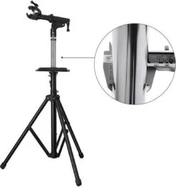 Merkloos Decopatent® PRO Montagestandaard Fiets - 360° Draaibaar - Verstelbaar + Gereedschapsbakje - Fiets Montage Reparatie Standaard -Fietsuitrusting Winkel 1127x1200 3