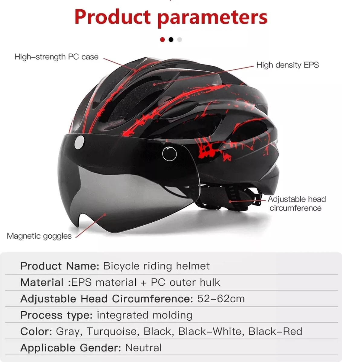 Zacro Fietshelm - Met Bril En Waarschuwingslampje - Nacht Veiligheidshelmen Fietshelm - Voor Volwassenen, MTB, Stadsfietsen - Wit En Zwart 5 Zacro Fietshelm - Met Bril En Waarschuwingslampje - Nacht Veiligheidshelmen Fietshelm - Voor Volwassenen, MTB, Stadsfietsen - Wit En Zwart - Afbeelding 3