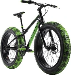 Ks Cycling Fiets Mountainbike MTB 24" Fat Bike SNW2458 Zwart-groen - 38 Cm -Fietsuitrusting Winkel 1140x1200
