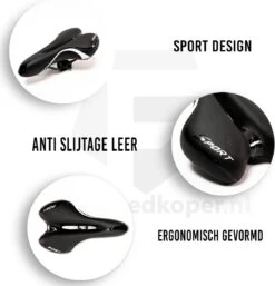 Voltano Sport Fietszadel Iclusief Zadelstrop – Gel Trekking Zadel – Met Uitsparing – Unisex - Zwart -Fietsuitrusting Winkel 1154x1200 12