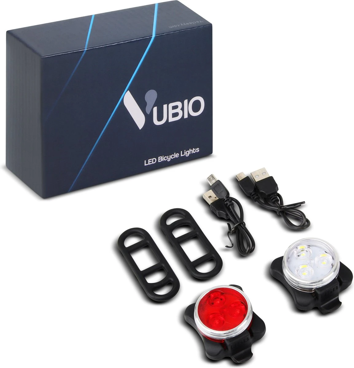 VUBIO LED Fietsverlichting USB Oplaadbaar - Waterdichte Fietslampjes 3 VUBIO LED Fietsverlichting USB Oplaadbaar - Waterdichte Fietslampjes