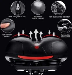 IBright Gel Fietszadel Met LED Oplaadbare Achterlicht - USB Oplaadbaar - Fietsverlichting Met 6 Functie's - Dames / Heren - Waterdicht - Gratis Zadelstrop - USB Oplaadkabel - Zwart 27 IBright Gel Fietszadel Met LED Oplaadbare Achterlicht - USB Oplaadbaar - Fietsverlichting Met 6 Functie's - Dames / Heren - Waterdicht - Gratis Zadelstrop - USB Oplaadkabel - Zwart -Fietsuitrusting Winkel 1156x1200 2