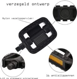 Fietspedalen - Anti Slip - Trappers Voor Fiets Met Reflector - 1.4 Mm Schroefdraad Zwart -Fietsuitrusting Winkel 1165x1200 2