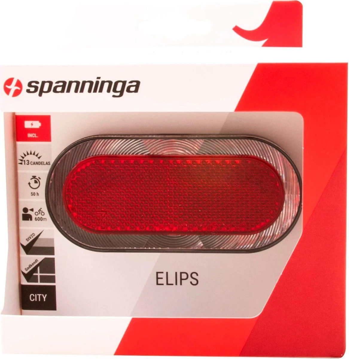 Spanninga Elips Fiets Achterlicht - Batterij 4 Spanninga Elips Fiets Achterlicht - Batterij - Afbeelding 2