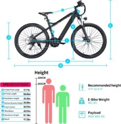 Elektrische Fiets Off-Road | E-Fietsen | Electric Mountain Bike | E-bike | 250W Motor | 26 Inch | Zwart BK7 -Fietsuitrusting Winkel 1177x1200