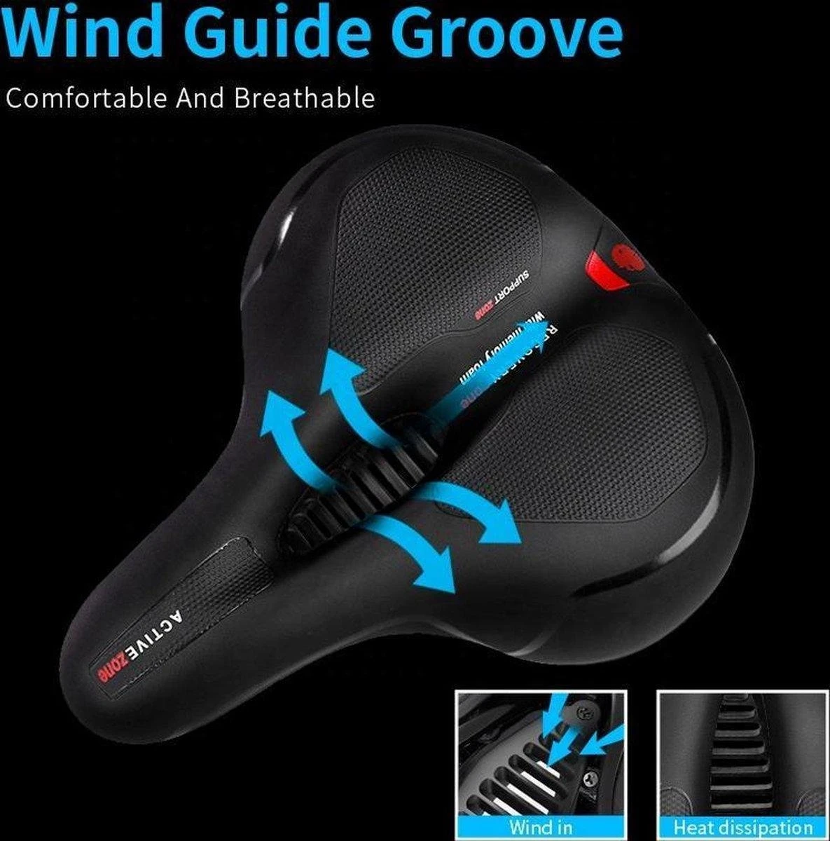 Fietszadel Ergosaddle Luxe; Ergonomisch En Universeel! Breed Zadel Voor De Fiets Met Veerbescherming 6 Fietszadel Ergosaddle Luxe; Ergonomisch En Universeel! Breed Zadel Voor De Fiets Met Veerbescherming - Afbeelding 4