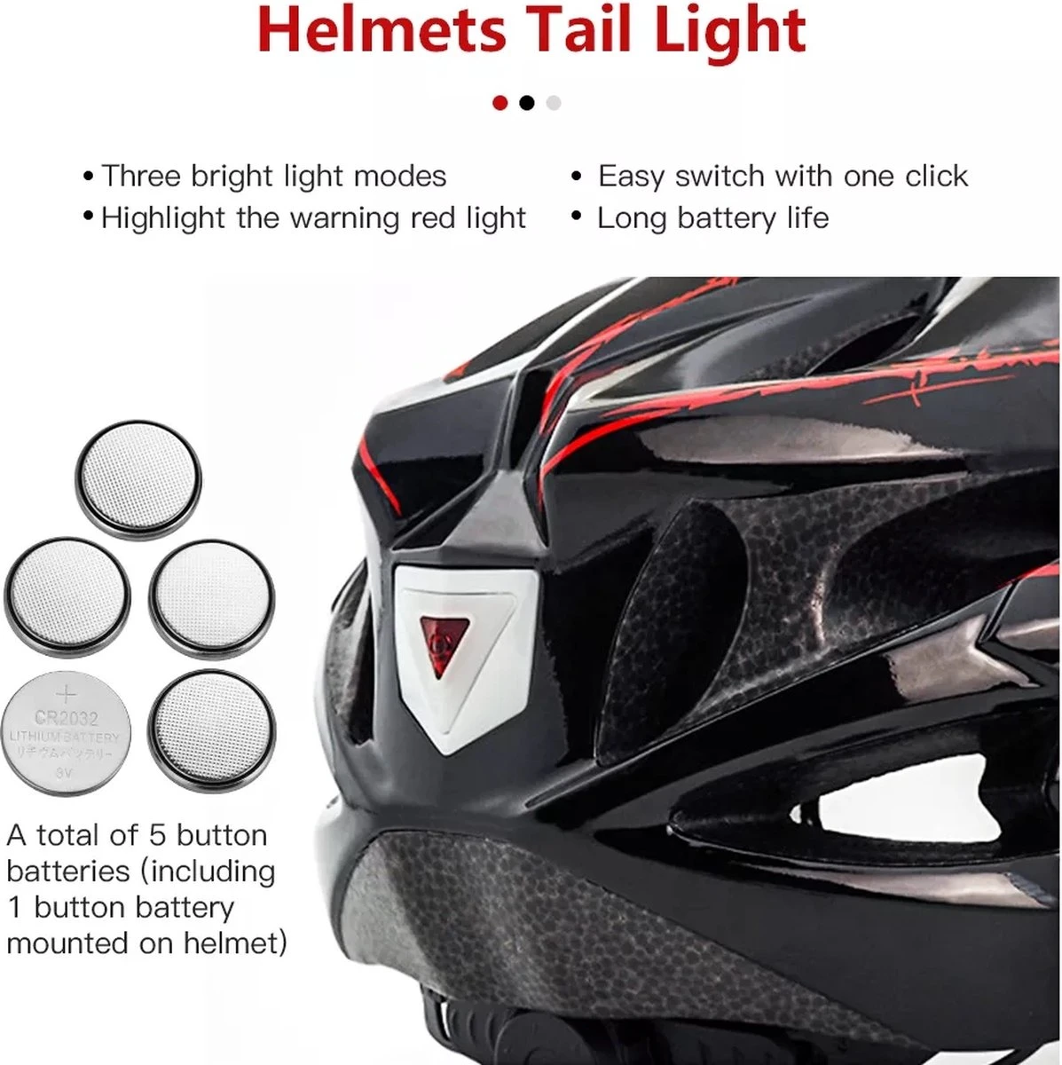 Zacro Fietshelm - Met Bril En Waarschuwingslampje - Nacht Veiligheidshelmen Fietshelm - Voor Volwassenen, MTB, Stadsfietsen - Wit En Zwart 7 Zacro Fietshelm - Met Bril En Waarschuwingslampje - Nacht Veiligheidshelmen Fietshelm - Voor Volwassenen, MTB, Stadsfietsen - Wit En Zwart - Afbeelding 5