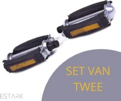 ESTARK® Klassieke Fietspedalen - Set Van Twee - Anti-Slip Fietspedalen Set Met Reflectoren - Pedaal Zwart Zilver - Fiets Pedalen Trappers Fiets Pedaal - Fietstrappers - Losse Trappers - 2 STUKS - Pedalen -Fietsuitrusting Winkel 1200x1002 3