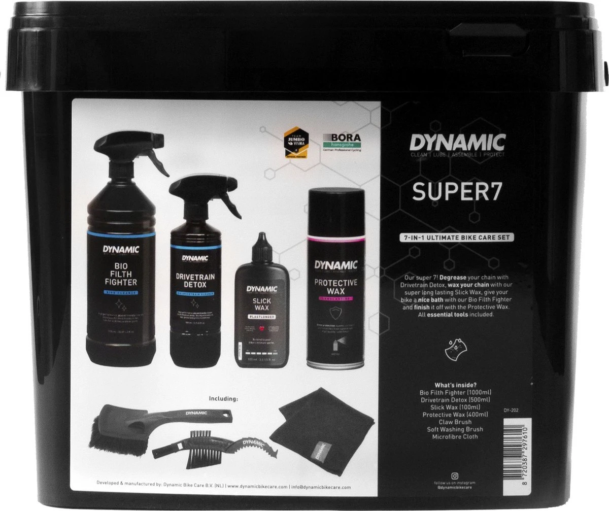 Dynamic Super 7 Fietsonderhoudsset | Bike Care Essentials 7-delig | Onderhoudsemmer Met Producten Voor Fietsverzorging | Planet-Friendly | Voor Racefiets, Mountainbike, Gravelbike, E-bike | Fiets Schoonmaken Als Een Pro 5 Dynamic Super 7 Fietsonderhoudsset | Bike Care Essentials 7-delig | Onderhoudsemmer Met Producten Voor Fietsverzorging | Planet-Friendly | Voor Racefiets, Mountainbike, Gravelbike, E-bike | Fiets Schoonmaken Als Een Pro - Afbeelding 3