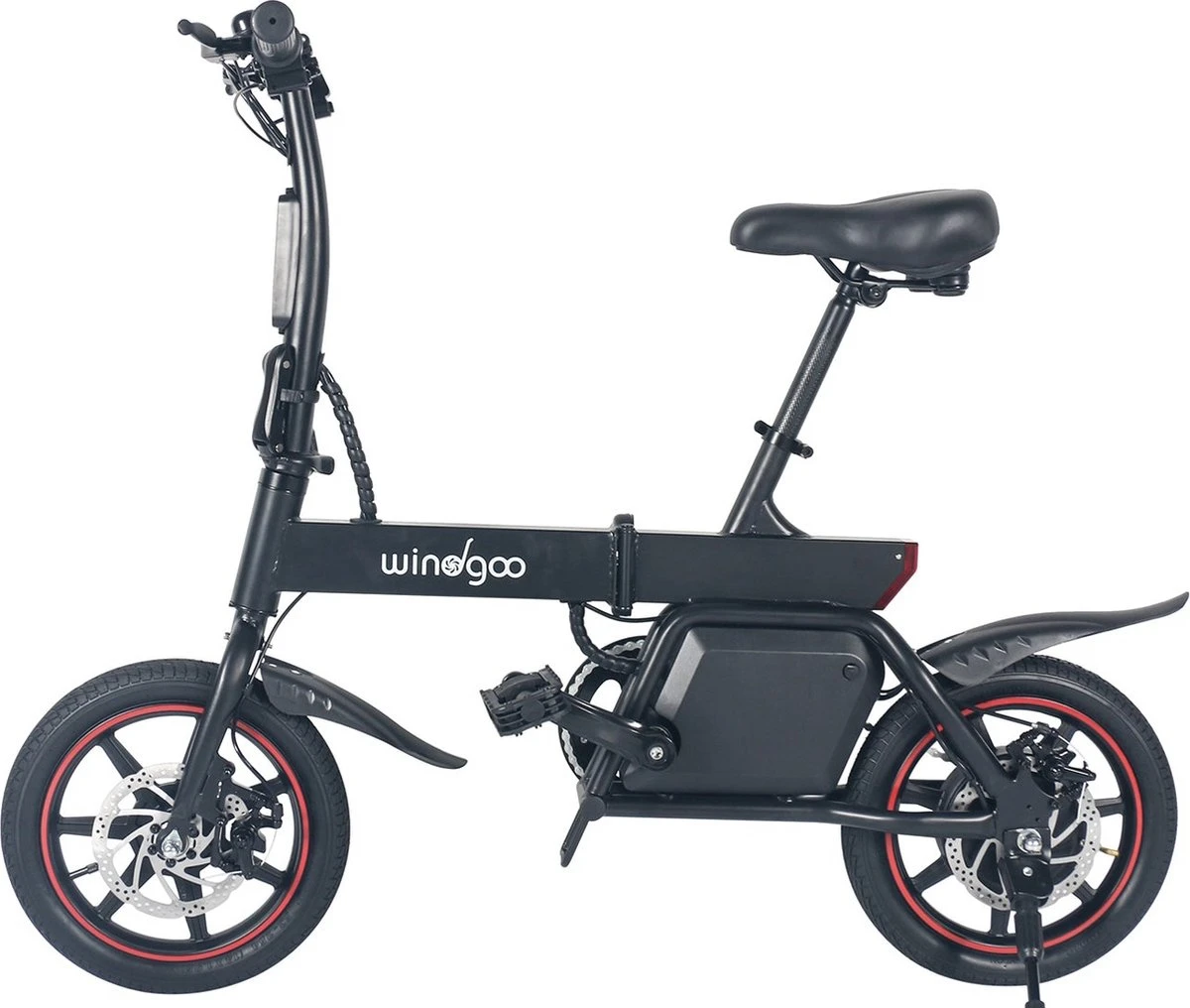 Windgoo B20 V2 - Smart E Bike - APP IOS Android - Elektrische Vouwfiets Zonder Gashandel - 250W - 14 Inch - 25 KM/H - Zwart 4 Windgoo B20 V2 - Smart E Bike - APP IOS Android - Elektrische Vouwfiets Zonder Gashandel - 250W - 14 Inch - 25 KM/H - Zwart - Afbeelding 2
