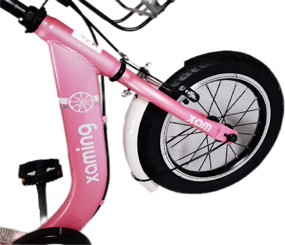 Kinderfiets -14 Inch Kinderfiets -vanaf 3-5 Jaar Jongens En Meisjes Fietsen -Terugtrap -Rem -Stabilisatoren(2 Zijwieltjes)-Mandje - Achterbank-de Bel-Roze 8 Kinderfiets -14 Inch Kinderfiets -vanaf 3-5 Jaar Jongens En Meisjes Fietsen -Terugtrap -Rem -Stabilisatoren(2 Zijwieltjes)-Mandje - Achterbank-de Bel-Roze - Afbeelding 6