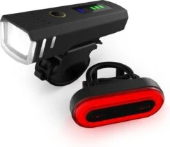 Trustic EVO | Fietsverlichting | Oplaadbaar | Fietslamp | Verschillende Standen | Licht Sensor | Waterbestendig | Set