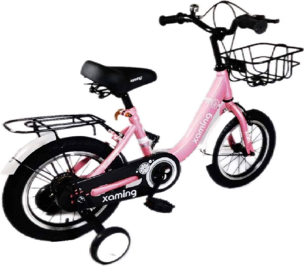 Kinderfiets -14 Inch Kinderfiets -vanaf 3-5 Jaar Jongens En Meisjes Fietsen -Terugtrap -Rem -Stabilisatoren(2 Zijwieltjes)-Mandje - Achterbank-de Bel-Roze 5 Kinderfiets -14 Inch Kinderfiets -vanaf 3-5 Jaar Jongens En Meisjes Fietsen -Terugtrap -Rem -Stabilisatoren(2 Zijwieltjes)-Mandje - Achterbank-de Bel-Roze - Afbeelding 3