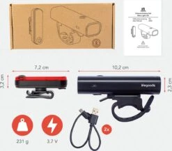 LifeGoods LED Fietsverlichting Set - Voorlicht En Achterlicht - USB Oplaadbaar - Zwart -Fietsuitrusting Winkel 1200x1053 2