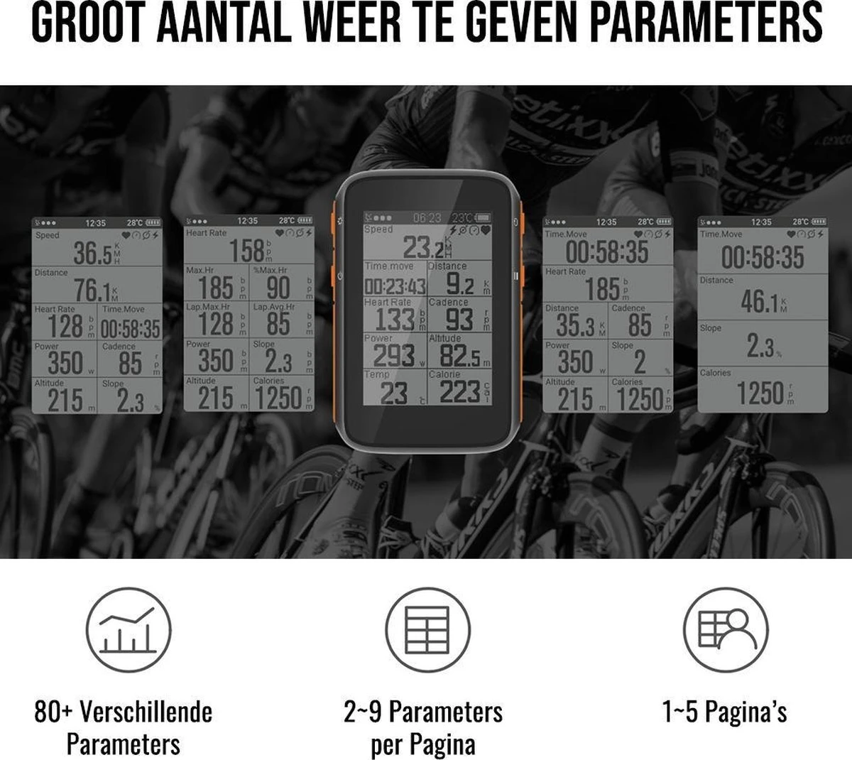 LHP BC200 Fietscomputer Draadloos 3-in-1 Bundel - Hartslagmeter Borstband - Cadanssensor - Kilometerteller GPS - 80+ Functies - 2.4 Inch LCD Scherm - Bluetooth & ANT+ 14 LHP BC200 Fietscomputer Draadloos 3-in-1 Bundel - Hartslagmeter Borstband - Cadanssensor - Kilometerteller GPS - 80+ Functies - 2.4 Inch LCD Scherm - Bluetooth & ANT+ - Afbeelding 12
