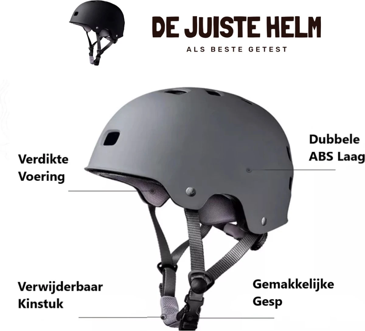 De Juiste Helm - NTA 8776 Helm - Scooterhelm, Fietshelm, E-chopperhelm, Speed-Pedelec Helm - Maat S - Zwart 5 De Juiste Helm - NTA 8776 Helm - Scooterhelm, Fietshelm, E-chopperhelm, Speed-Pedelec Helm - Maat S - Zwart - Afbeelding 3