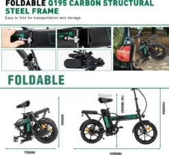 HITWAY Elektrische Fiets Met 36V 7.5Ah Verwijderbare Batterij, Bereik Tot 75 Km Lange Afstand Elektrische Fiets 16 Inch, 250W Achtermotor E-Citybike Holland Bike -Fietsuitrusting Winkel 1200x1098