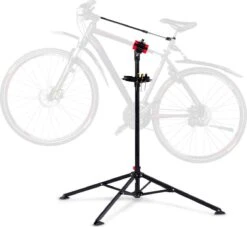 LifeGoods Fiets Montagestandaard - Fietsreparatie Racefiets / MTB - Incl. Stuurhouder - Zwart/Rood