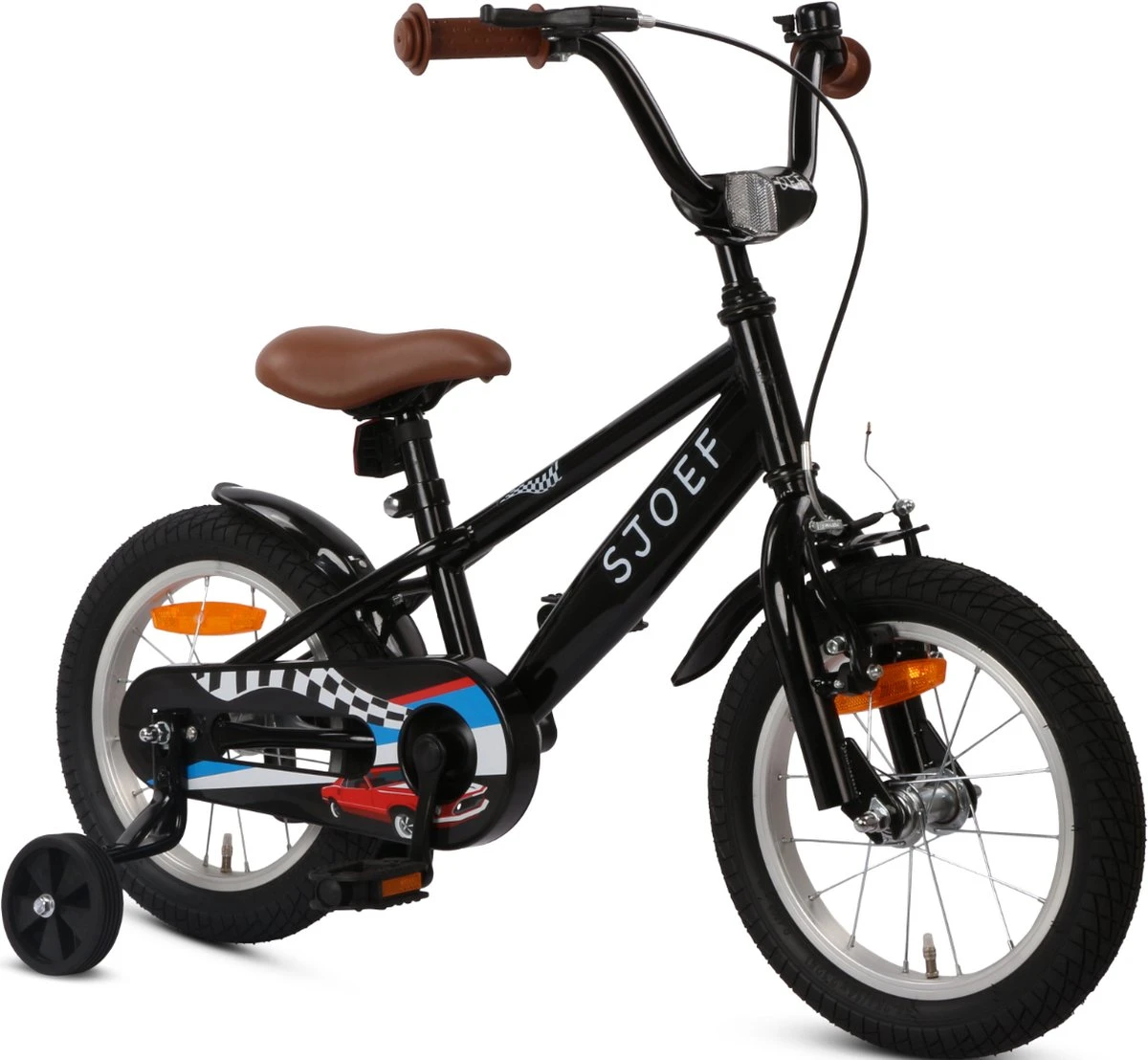 SJOEF Race Jongensfiets 14 Inch - Zwart 4 SJOEF Race Jongensfiets 14 Inch - Zwart - Afbeelding 2