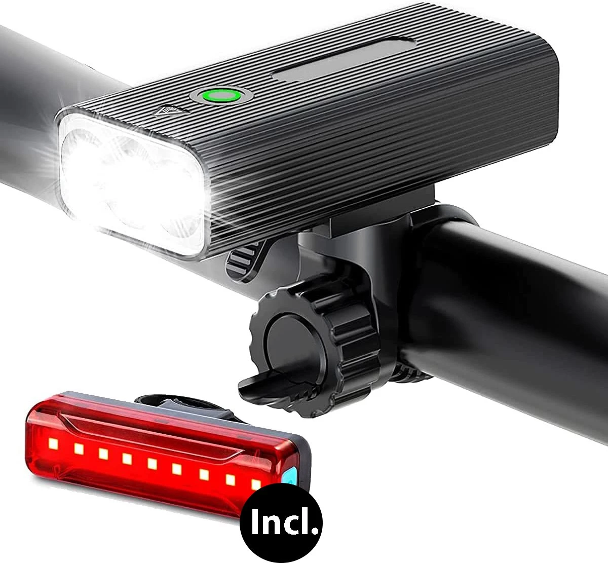BikePro LED Fietsverlichting Set - Voorlicht En Achterlicht - USB Oplaadbaar - Fietslamp - Koplamp Fiets - Fietslampjes - Fietslichten 3 BikePro LED Fietsverlichting Set - Voorlicht En Achterlicht - USB Oplaadbaar - Fietslamp - Koplamp Fiets - Fietslampjes - Fietslichten