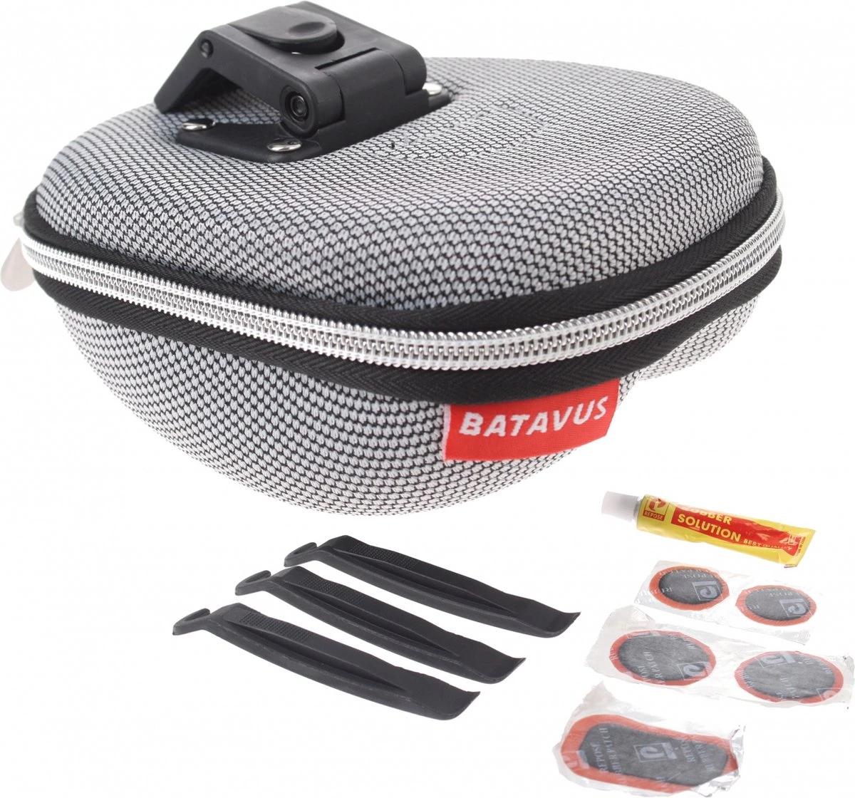 Batavus Zadeltas Met Inhoud Klick 1,3 Liter Grijs 3 Batavus Zadeltas Met Inhoud Klick 1,3 Liter Grijs