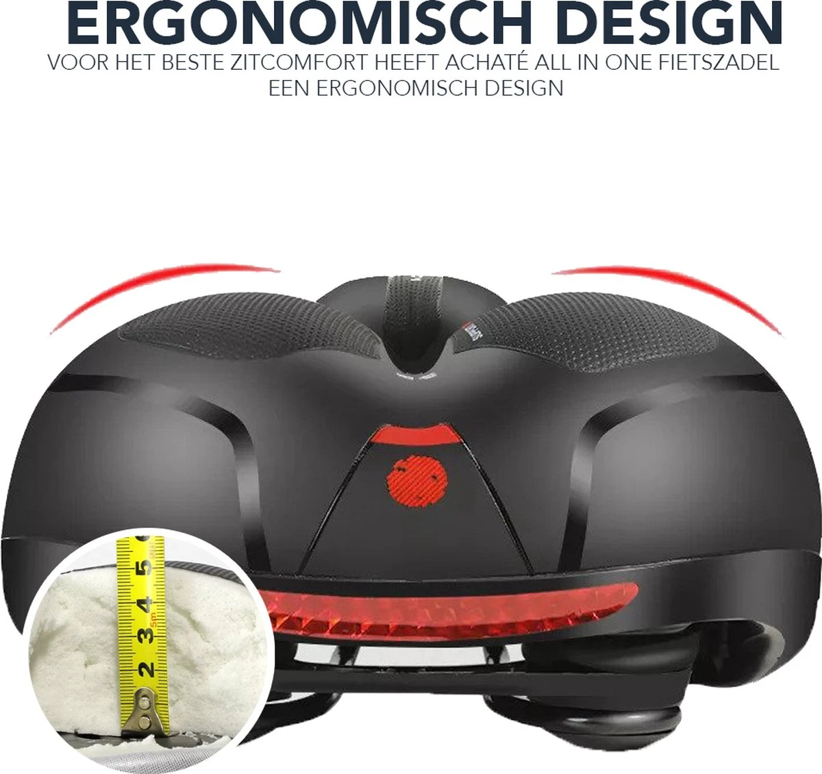 Achaté Fietszadel - Unisex - Extra Comfortabel - Ventilerend - Incl. Zadelhoes En Installatiemateriaal 5 Achaté Fietszadel - Unisex - Extra Comfortabel - Ventilerend - Incl. Zadelhoes En Installatiemateriaal - Afbeelding 3