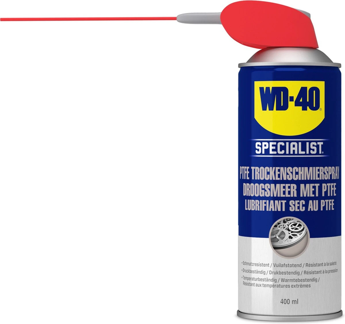 WD-40 Specialist® Droogsmeerspray Met PTFE - 400ml - Teflon Spray - Smeermiddel - Beschermt Effectief Tegen Dagelijkse Slijtage 4 WD-40 Specialist® Droogsmeerspray Met PTFE - 400ml - Teflon Spray - Smeermiddel - Beschermt Effectief Tegen Dagelijkse Slijtage - Afbeelding 2