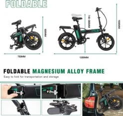 Hitway BK5 Elektrische Fiets | Opvouwbare E-bike | 16 Inch | Hitway BK5 250W Motor | Zwart -Fietsuitrusting Winkel 1200x1133 3