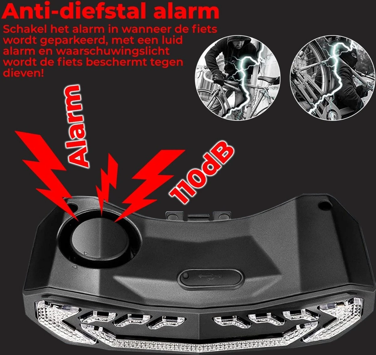 B-care Elektrische Fietsverlichting - Inclusief Afstandsbediening En Richtingaanwijzers - Fietsalarm - Anti Diefstal Alarm - Fiets Achterlicht - Fietsbel - Fiets Accessoires 10 B-care Elektrische Fietsverlichting - Inclusief Afstandsbediening En Richtingaanwijzers - Fietsalarm - Anti Diefstal Alarm - Fiets Achterlicht - Fietsbel - Fiets Accessoires - Afbeelding 8