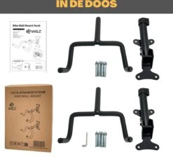 W&Z WallMount Fietsdrager - Ophangbeugel - Muurbeugel Fiets - Fietsbeugel - Opbergbeugel - Ophangsysteem - 2 Stuks -Fietsuitrusting Winkel 1200x1138 9