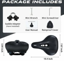 BOTC Fietszadel - Unisex - Extra Comfortabel - Inclusief Waterdichte Zadelhoes - Ventilerend 13 BOTC Fietszadel - Unisex - Extra Comfortabel - Inclusief Waterdichte Zadelhoes - Ventilerend -Fietsuitrusting Winkel 1200x1141 11