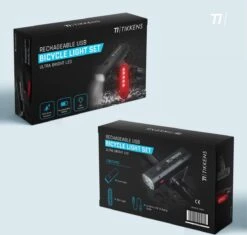 TIKKENS LED Fietsverlichting Set - Fietslamp USB Oplaadbaar - Fietslampjes Voorlicht & Achterlicht - Waterdicht – Zwart -Fietsuitrusting Winkel 1200x1143 5