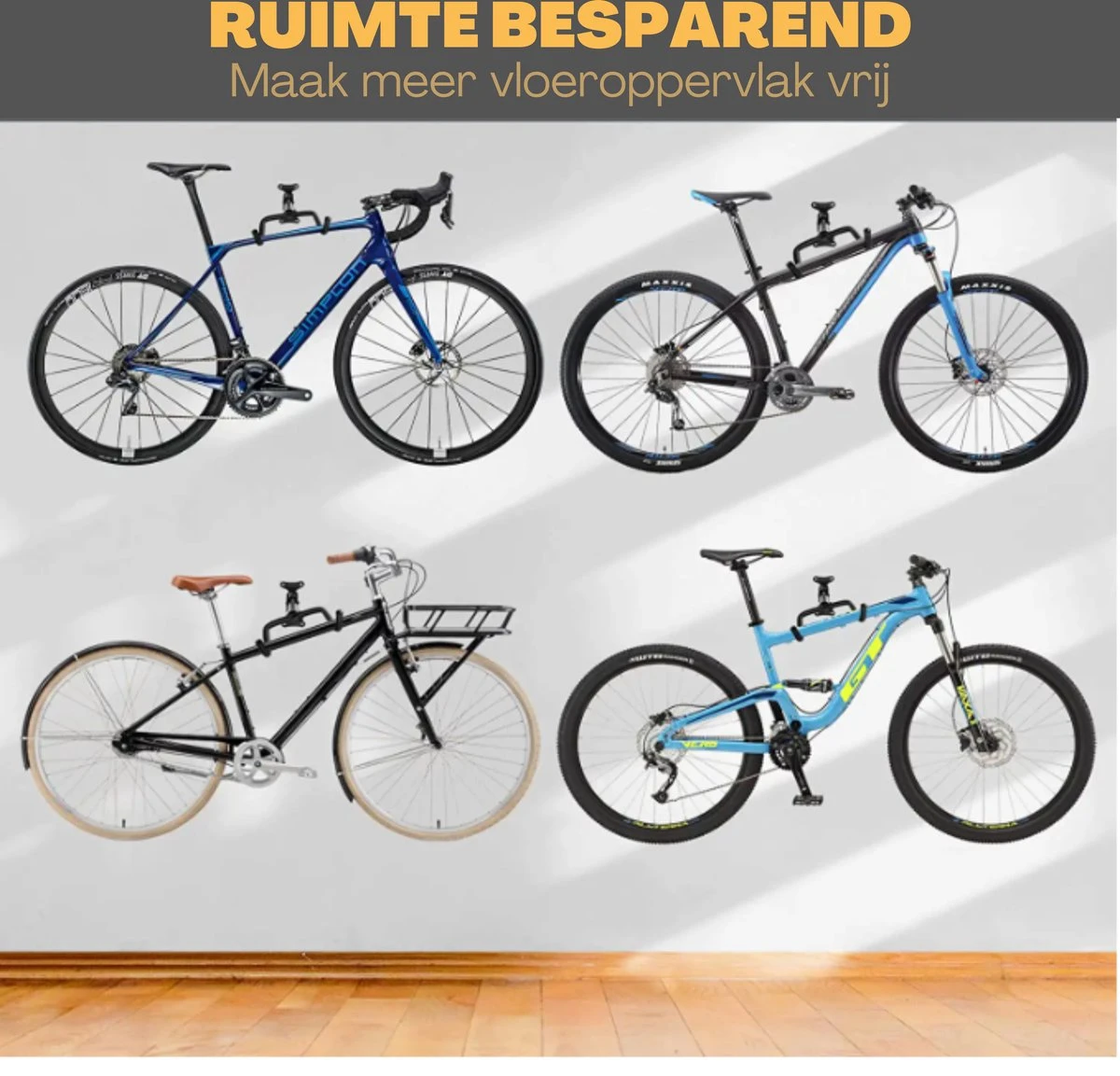 W&Z WallMount Fietsdrager - Ophangbeugel - Muurbeugel Fiets - Fietsbeugel - Opbergbeugel - Fiets Ophangsysteem 9 W&Z WallMount Fietsdrager - Ophangbeugel - Muurbeugel Fiets - Fietsbeugel - Opbergbeugel - Fiets Ophangsysteem - Afbeelding 7