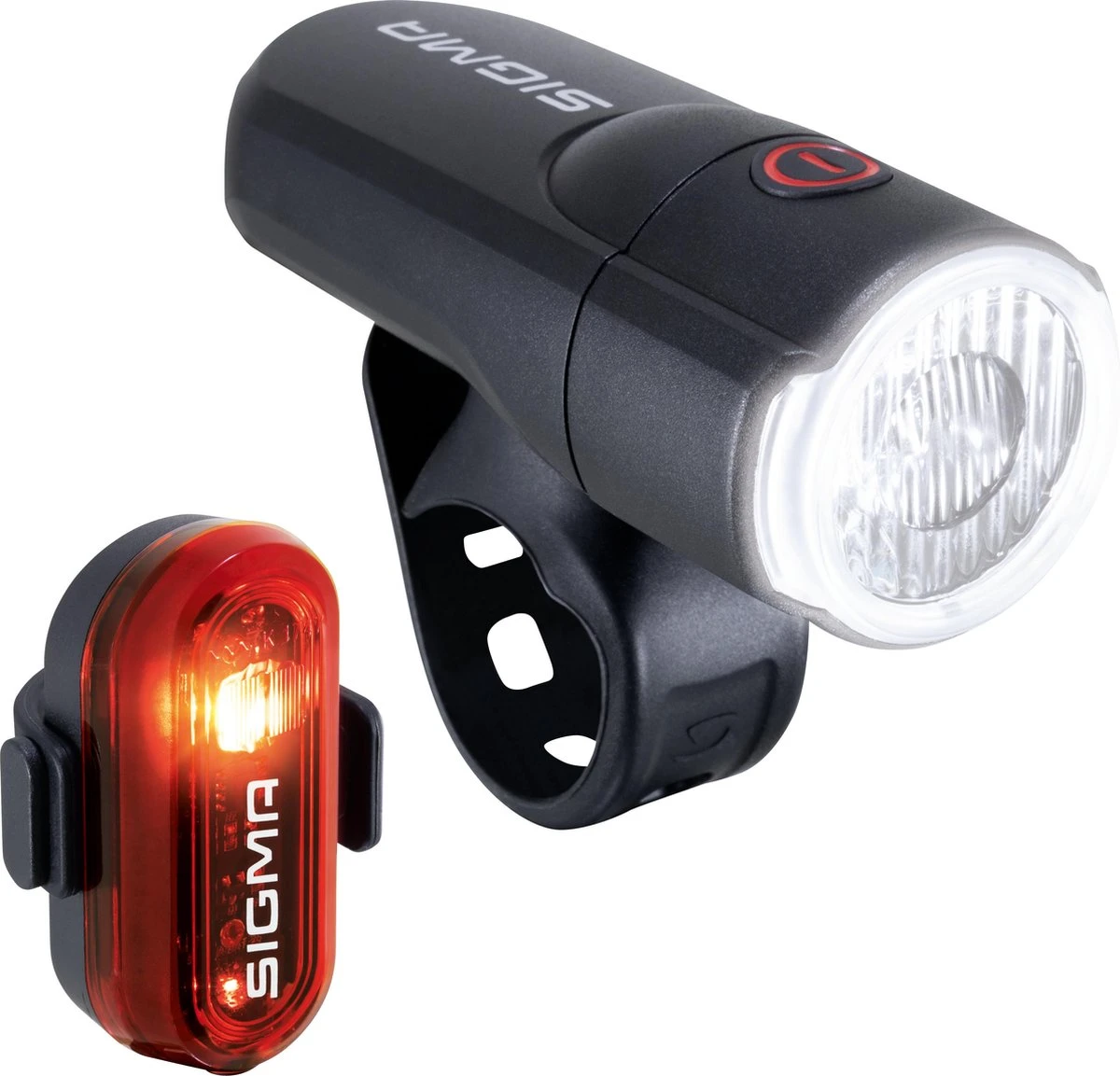 Sigma Sport AURA 30 Fietsverlichting Set - Led Koplamp 30 Lux - CURVE Achterlicht - Inclusief Batterijen 4 Sigma Sport AURA 30 Fietsverlichting Set - Led Koplamp 30 Lux - CURVE Achterlicht - Inclusief Batterijen - Afbeelding 2