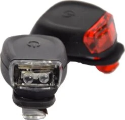 Merkloos Fietsverlichting LED Voorlicht En Achterlicht Siliconen Set Van 2 - Fiets Verlichting Voorlamp En Achterlamp Verlichtingsset - Fietslampjes Kinderen Fietsverlichtingsset Waterdicht Silicon