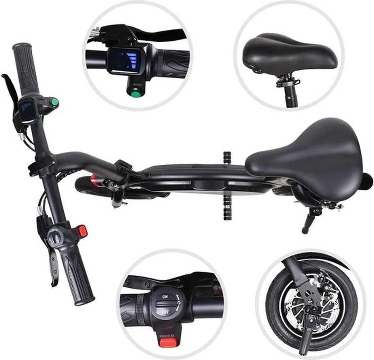 Windgoo B3 Mini-scooter - Opvouwbare Fiets - Zwart 4 Windgoo B3 Mini-scooter - Opvouwbare Fiets - Zwart - Afbeelding 2